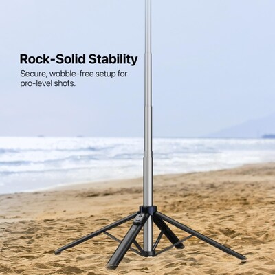 MyBat Pro Spotlight Tripod Stand with LED Ring Light Adjustable Stainless Steel & Ultimate Portability Silver