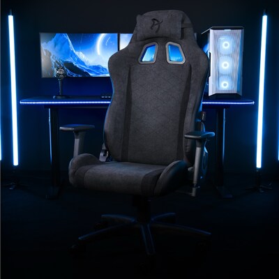 Arozzi Avanti Soft Fabric Ergonomic Racing Gaming Chair, Dark Grey (AVANTI-SFB-DG)