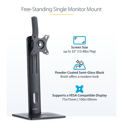 StarTech.com Adjustable Stand, Up to 32 Monitor, Black (FPPNEUSTND)