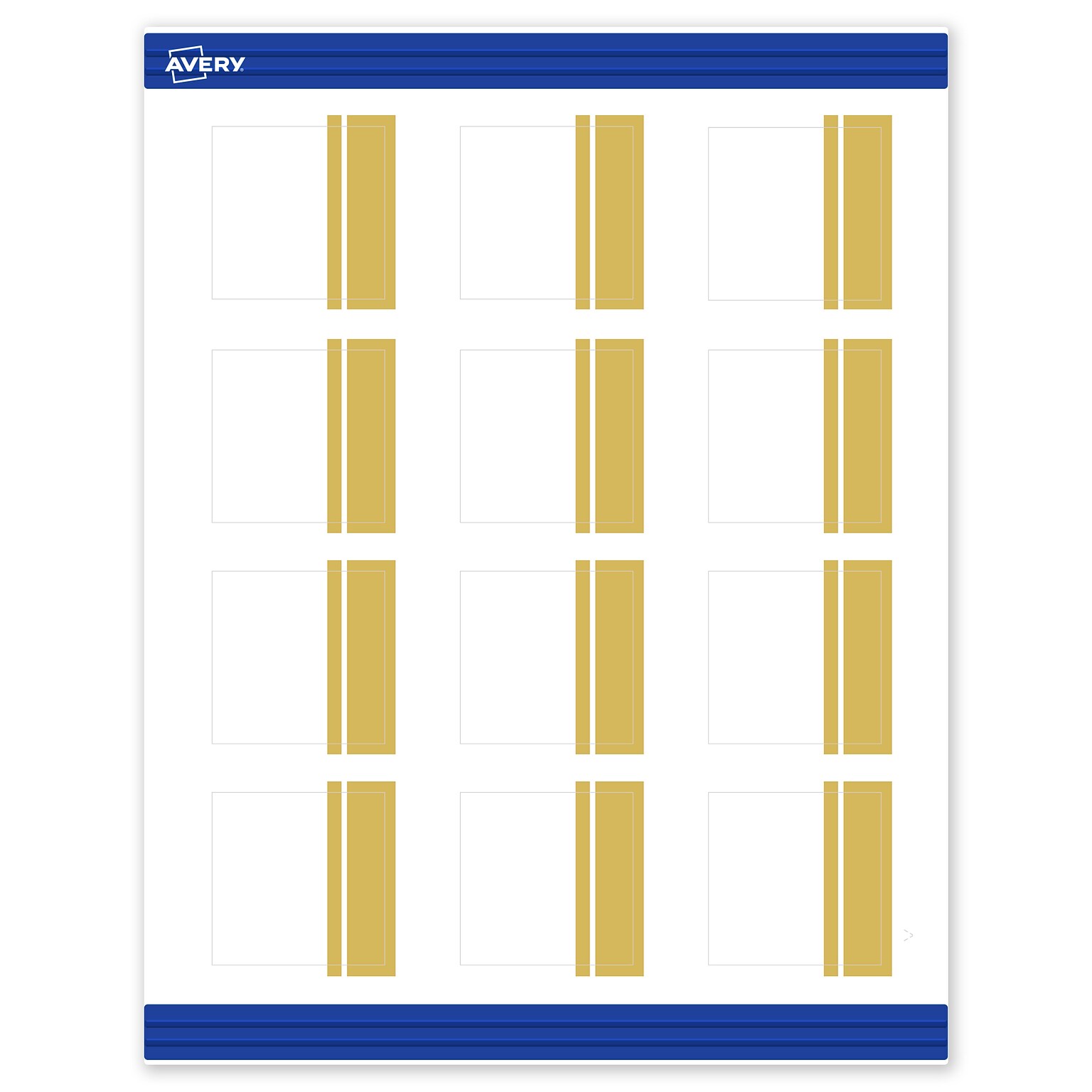 Avery Gold Double-Dipped Edge Matte Blank Card, White, 120/Pack (S00-DKF)