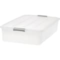 Iris 50 Qt. Latch Lid Underbed Storage Box, Clear/Gray (BCB-UB)