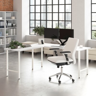 Bush Business Furniture Hustle 72"W Computer Desk with Metal Legs, White (HUD172WH)