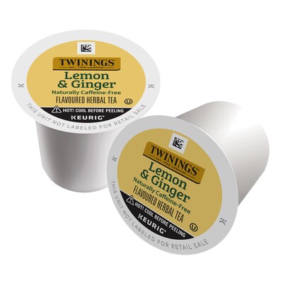 Twinings Lemon & Ginger Herbal Tea, Keurig® K-Cup® Pods, 24/Box (TNA89556)