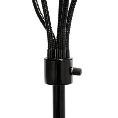 Simple Designs Medusa 67" Metal Floor Lamp with Cone Shades, Black/White (LF2006-BAW)