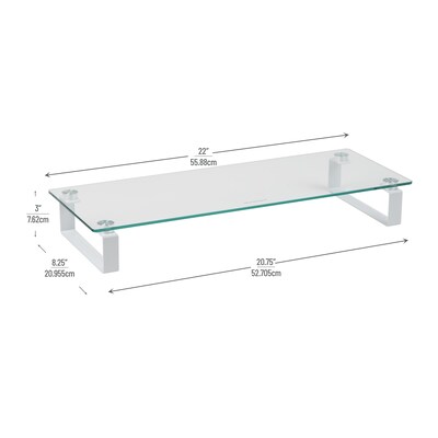 Mind Reader Contemporary Monitor Stand and Laptop Riser, Clear (GLASS-CLR)