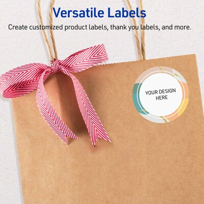 Avery Round Laser/Inkjet Multipurpose Labels, 2", White, 120/Pack (19479371106)