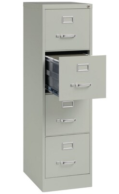 Lorell Fortress Series Commercial-Grade Vertical File Cabinet, Letter Size, Lockable, 52H x 15W x