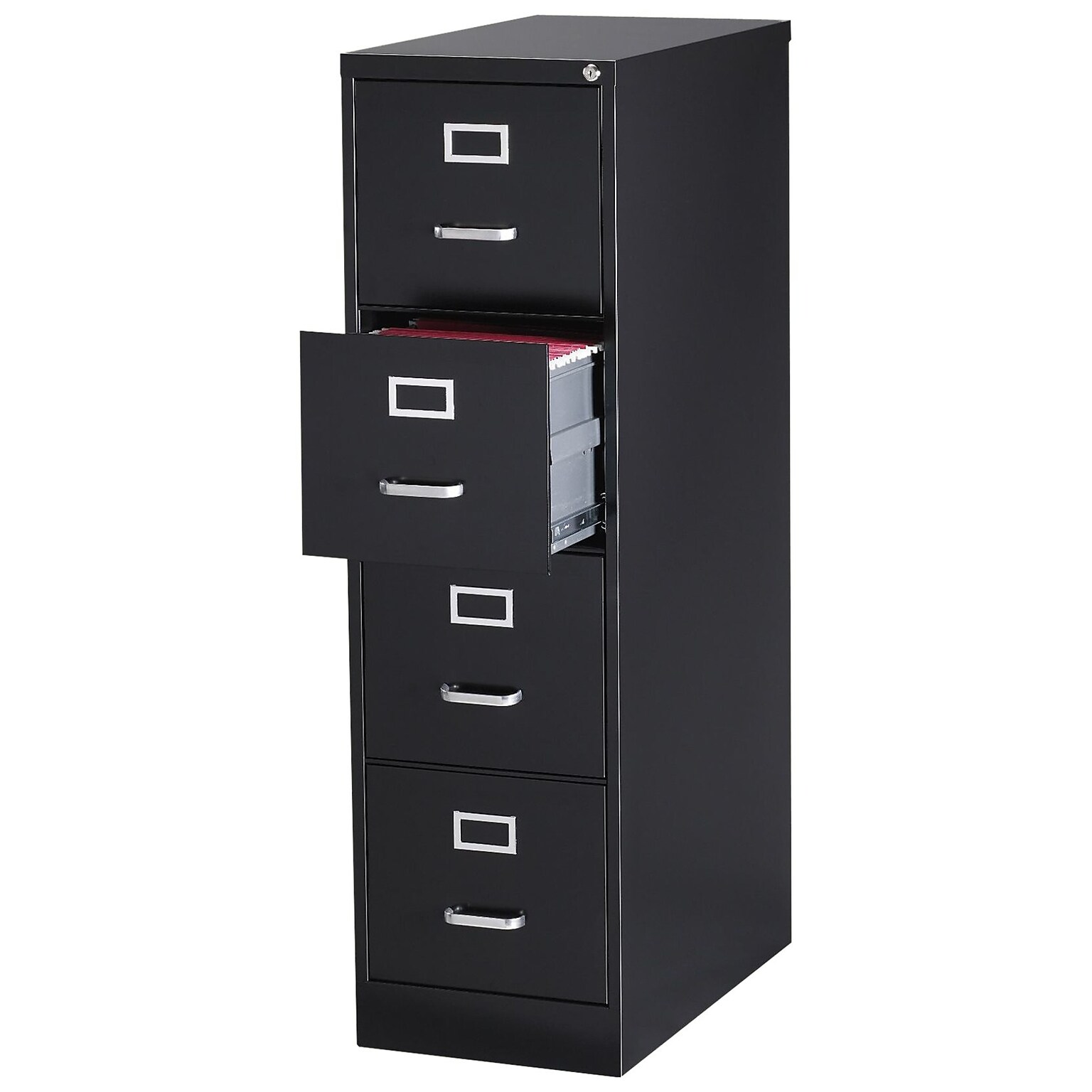 Quill Brand® 4-Drawer Vertical File Cabinet, Locking, Letter, Black, 25D (25164D)