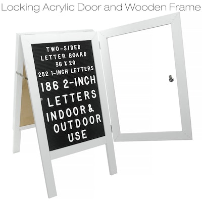 Excello Global Products Sidewalk A-Frame 20 x 27 Poster Holder, White/Black (EGP-HD-0084-WHT)