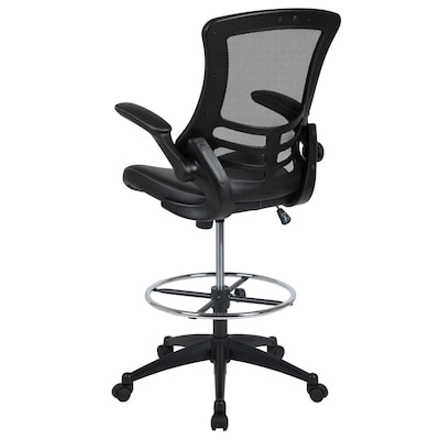 Flash Furniture Mesh Ergonomic Drafting Chair with Adjustable Foot Ring and Lumbar Support, Black (BLX5MDBKLEA)
