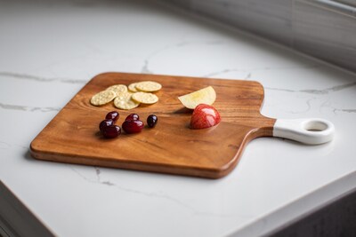 Jeanne Fitz Wood and White Square Charcuterie Board