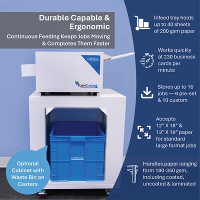 Formax FlashCard XL 19" Card Cutter, White (FlashCard XL)