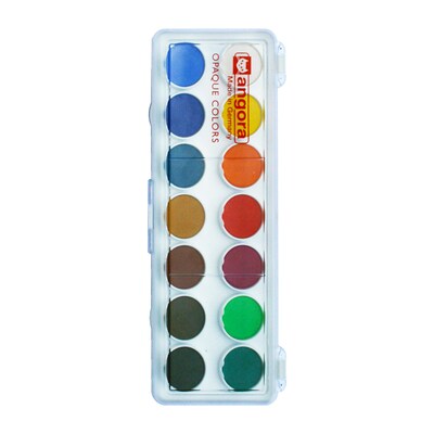 Talens Angora Opaque Watercolor General Set Per Set, Assorted Colors, 14-Pan, 2 Sets/Bundle (AGR95960112-2)