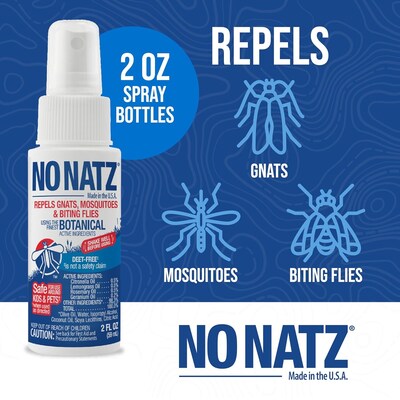 No Natz Natural DEET-Free Insect Repellent Spray for Gnats, Fresh Scent, 2oz, 12/Pack (BND04600)