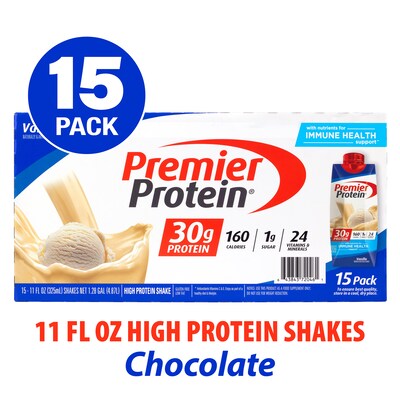 Premier Protein Vanilla Protein Shake, 11 oz., 15/Pack (220-02614)