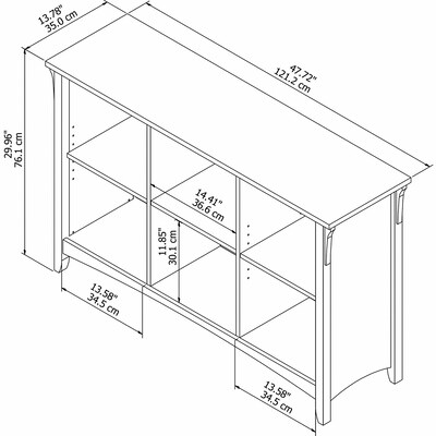 Bush Furniture Salinas 6 Cube Organizer, Cape Cod Gray (SAB148CG-03)