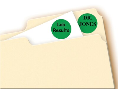 Avery Laser/Inkjet Color-Coding Labels, 3/4" Dia, Green, 1,008 Labels/Pack (5463)