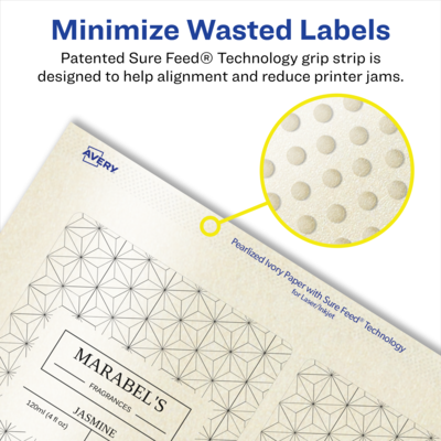 Avery Laser/Inkjet Multipurpose Labels, Ivory, 6 Labels/Sheet, 10 Sheets/Pack (94248-PIP10)