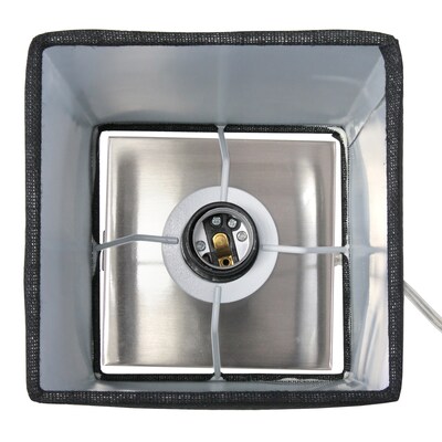 Simple Designs Petite Stick Lamp with USB Charging Port and Fabric Shade, Black, 2/Pack (LC2003-BLK-2PK)