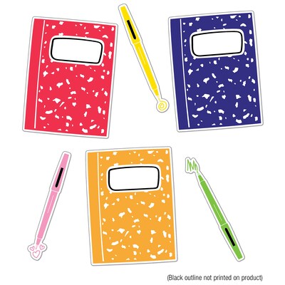 Carson Dellosa Education Notebooks and Pens Cut-Outs, 36/Pack, 3 Packs/Bundle (CD-120632-3)