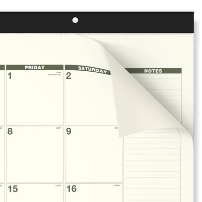 2027 AT-A-GLANCE Recycled 21.75" x 17" Monthly Desk Pad Calendar, Green/Black (SK32G-00-27)