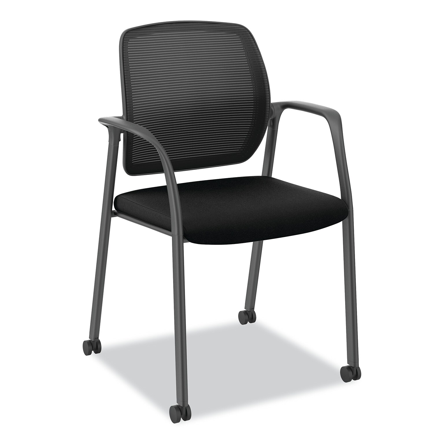 HON Nucleus Series Recharge Fabric/Mesh Guest Chair, Black (HONNR6FMC10P71)