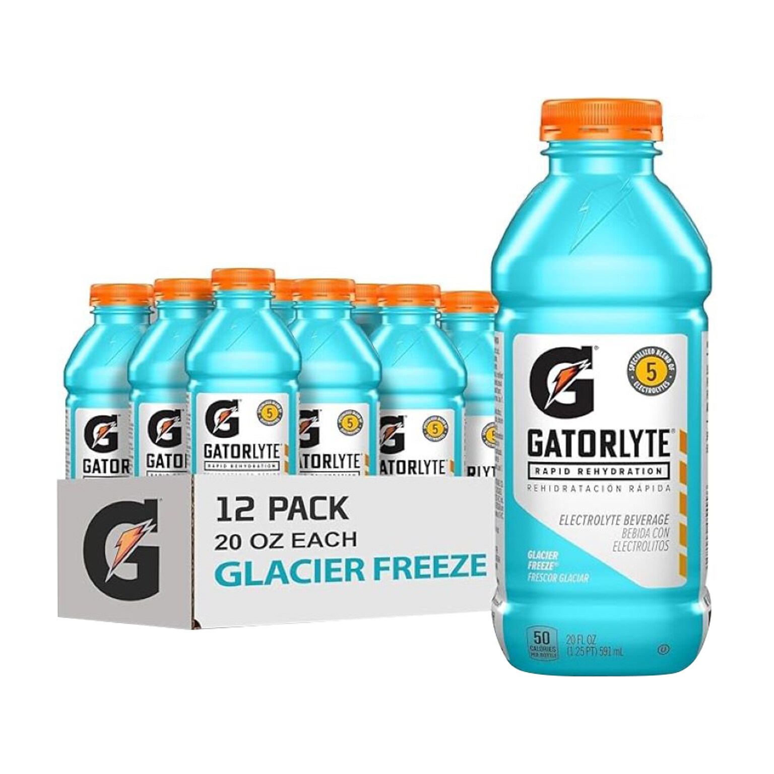 Gatorade Gatorlyte Glacier Freeze Sports Drink, 20 fl. oz., 12 Bottles/Carton (5499)