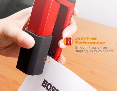 Bostitch Epic Desktop Stapler, 25-Sheet Capacity, Red (B777RED)