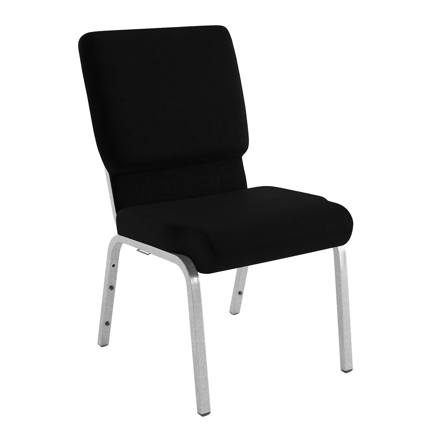 Flash Furniture HERCULES Series Fabric Stacking Church Chair, Black/Silver Vein Frame (XUCH60096BKSV)