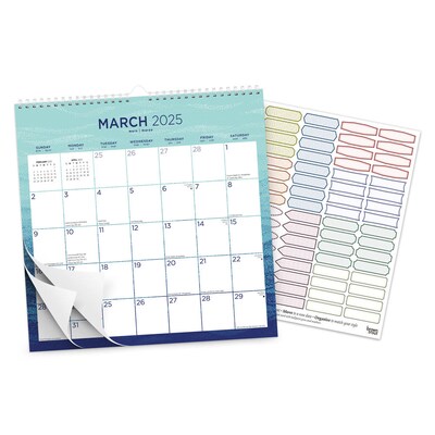 2025 BrownTrout Seaside Currents 12 x 12 Monthly Square Wire-O Wall Calendar (9781975478506)