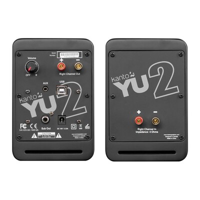 Kanto YU2 YU2MB 100W Indoor Desktop Speaker, Matte Black