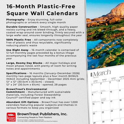 2026 BrownTrout Oregon Coast 12" x 12" Monthly Wall Calendar (9798330704996)