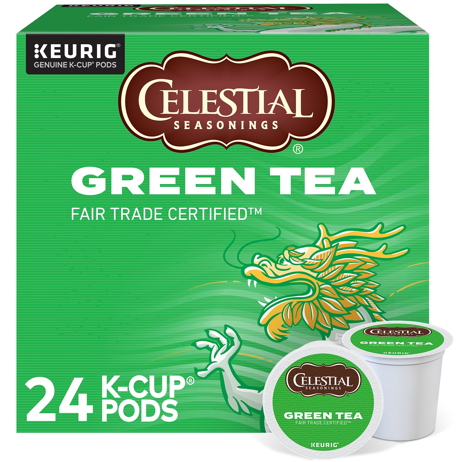 Celestial Seasonings Green Tea, Keurig® K-Cup® Pods, 24/Box (14734)