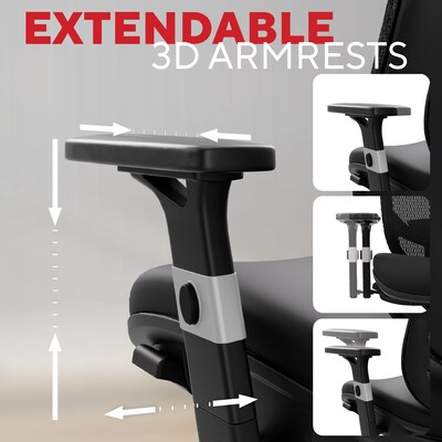 Staples Hyken XL Ergonomic Fabric Swivel Big & Tall Chair, Black (ST63145)