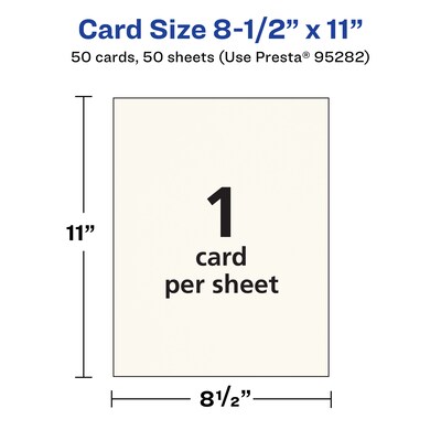 Avery Integrated Cards, 8.5" x 11", Matte Ivory, 50/Box (95282)