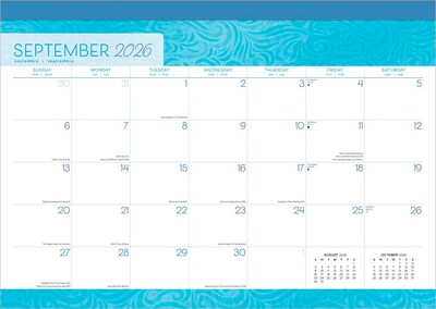 2026 BrownTrout Seaside Currents 17" x 12" Monthly Desk Pad Calendar (9798330705481)