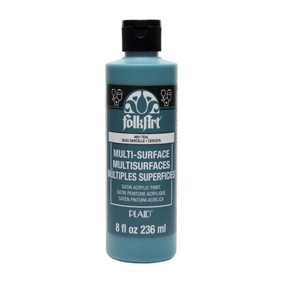 FolkArt Acrylic Paint Multi-Surface Satin, 8oz., Teal, 3/Pack(FLK4651CA-3)