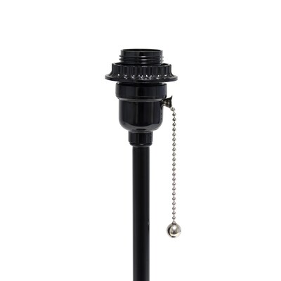 Creekwood Home Oslo 19.50" LED Table Lamp with Power Outlet Base, Black/White (CWT-2008-BA)