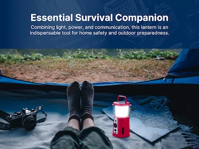 EMERSON ER-7054 Emergency Solar Radio Lantern, AM/FM/NOAA Weather Band, Waterproof, Red (ER-7054-RD)