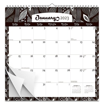 2023 BrownTrout Ebony and Ivory 12 x 12 Monthly Wall Calendar, (9781975455200)
