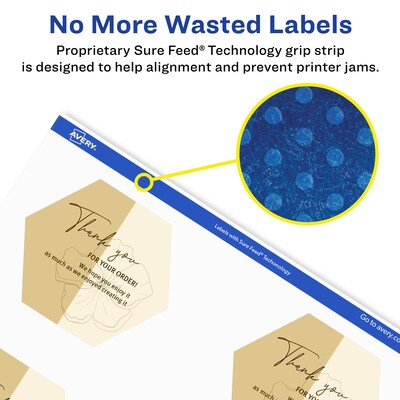 Avery Laser/Inkjet Decorative Edge Waterproof Multipurpose Labels, 2.9" x 2.5", White, 300/Box (94121)