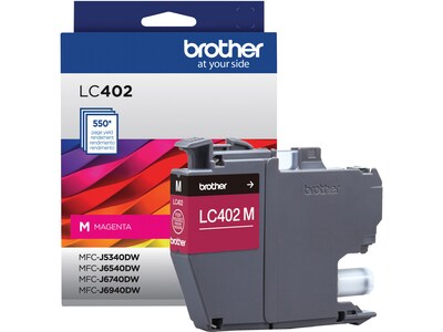 Brother LC402 Magenta Standard Yield Ink Cartridge, Prints Up to 550 Pages (LC402MS)