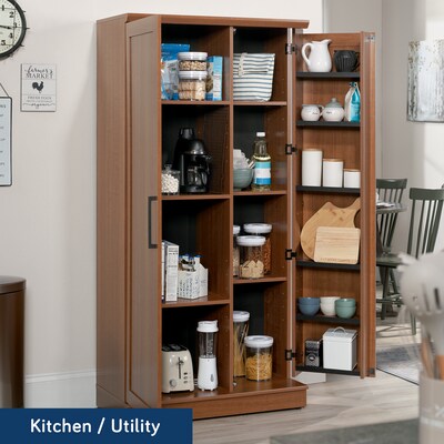 Sauder HomePlus 71H Storage Cabinet with 12 Shelves, Sienna Oak (411965)