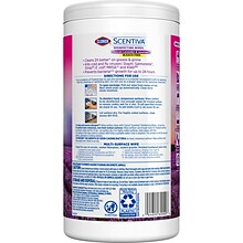 Clorox Scentiva Disinfecting Wipes, Tuscan Lavender & Jasmine Scent, 75 Wipes/Container, 6/Carton (6