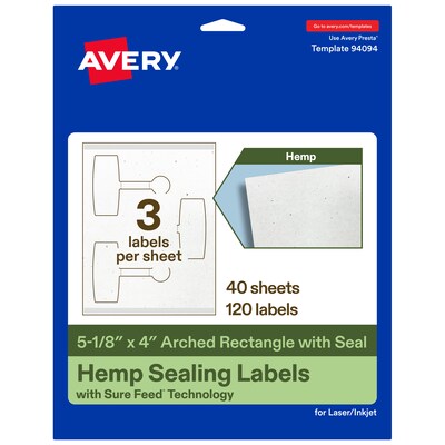 Avery Laser/Inkjet Multipurpose Labels, 5-1/8 x 4, Off-White, 120 Labels/Box (19479370746)