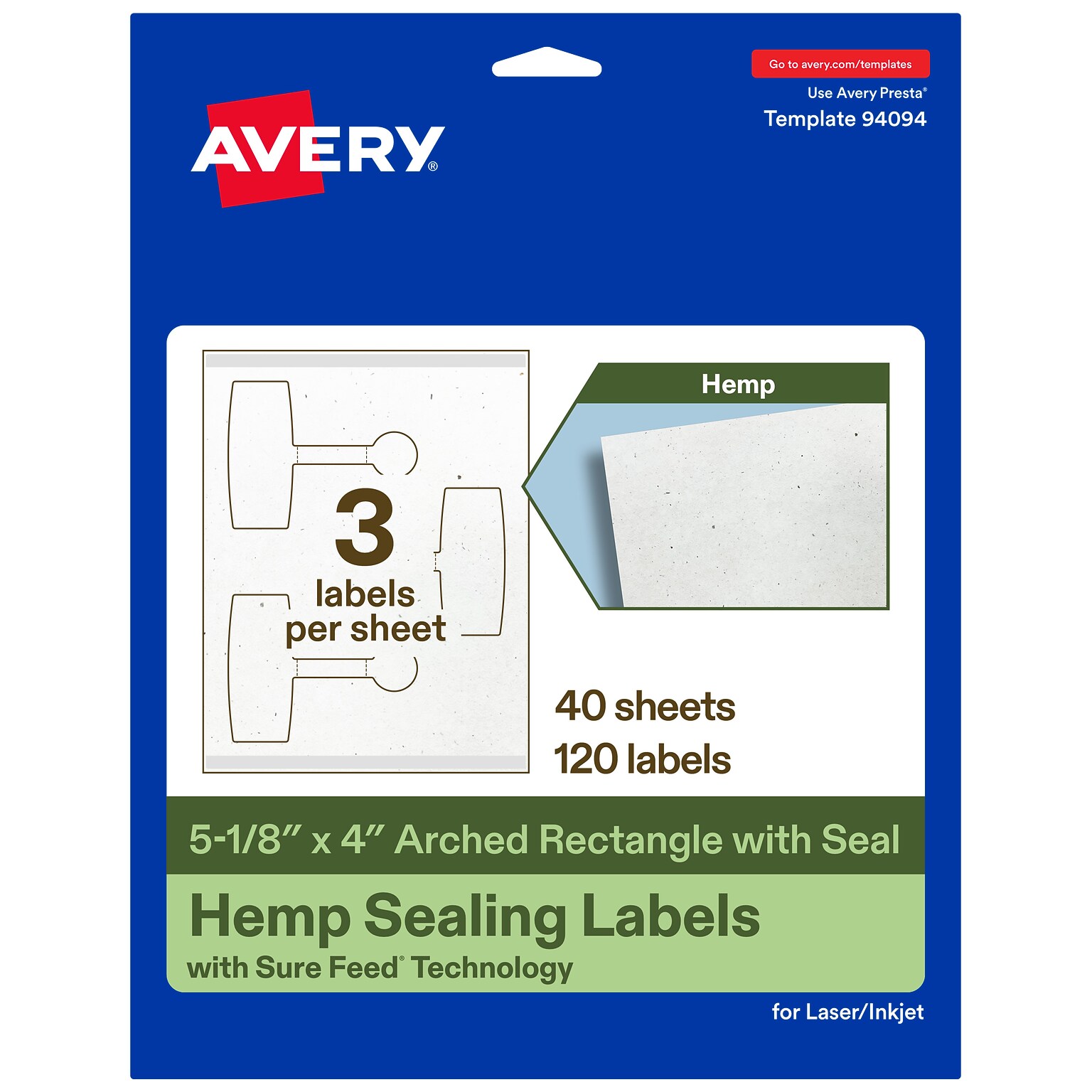 Avery Laser/Inkjet Multipurpose Labels, 5-1/8 x 4, Off-White, 120 Labels/Box (19479370746)