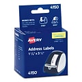 Avery Address Labels, 1-1/8 x 3-1/2, White, 260 Labels/Pack (13978/4150)