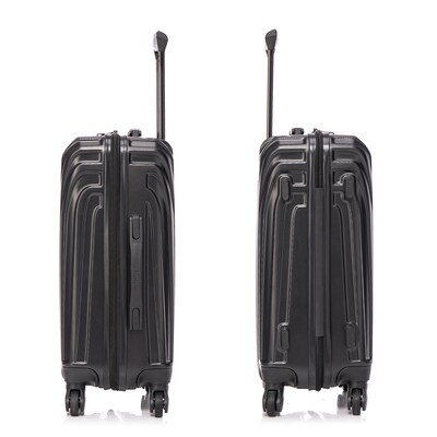 InUSA Vasty 22.44" Hardside Suitcase, 4-Wheeled Spinner, TSA Checkpoint Friendly, Black (IUVAS00S-BLK)