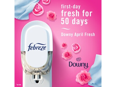 Febreze Fade Defy PLUG Air Freshener with 2 Oil Refills, Downy April Fresh Scent, 0.87 Fl. Oz. (4174)