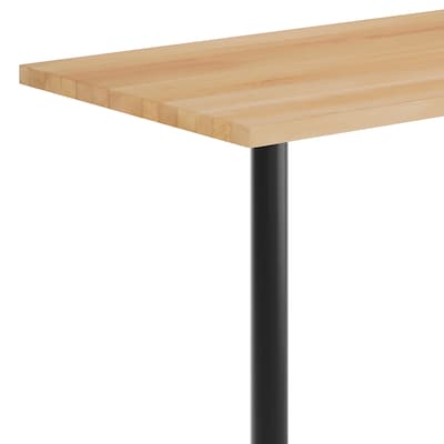 Flash Furniture Bennett Wooden Commercial Indoor Table, 60" x 30", Natural Top/Black Base (GSF3060NTT2222B)